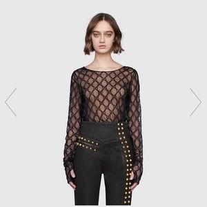 GG embroidered tulle T-shirt